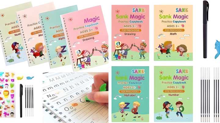 Sank Magic Practice Copybook (4 BOOKS,1 PEN,1 GRIP,10 REFILL)