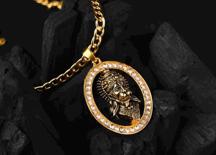 Gold-plated Hanuman Locket With Chain