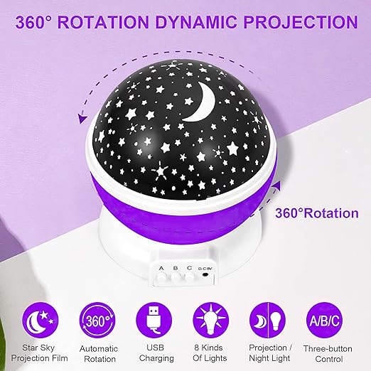 Stars and Moon Projection Lamp