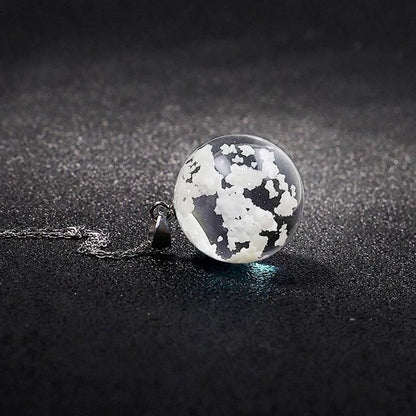 Creative Handmade Jewelry Blue Sky and White Clouds With Chain